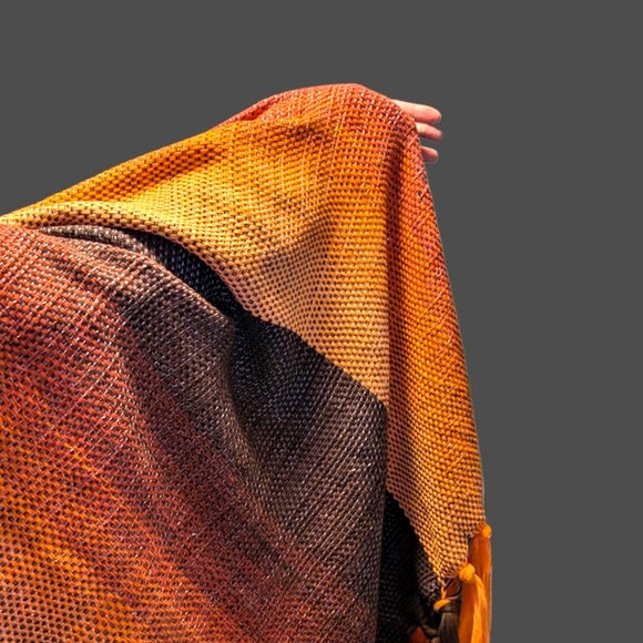 Handwoven XL Cotton Wrap – Sunset Hues - Picture 6 of 7